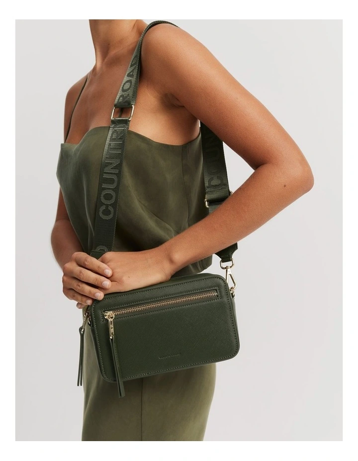 Branded Camera Bag in Dark Olive image 4