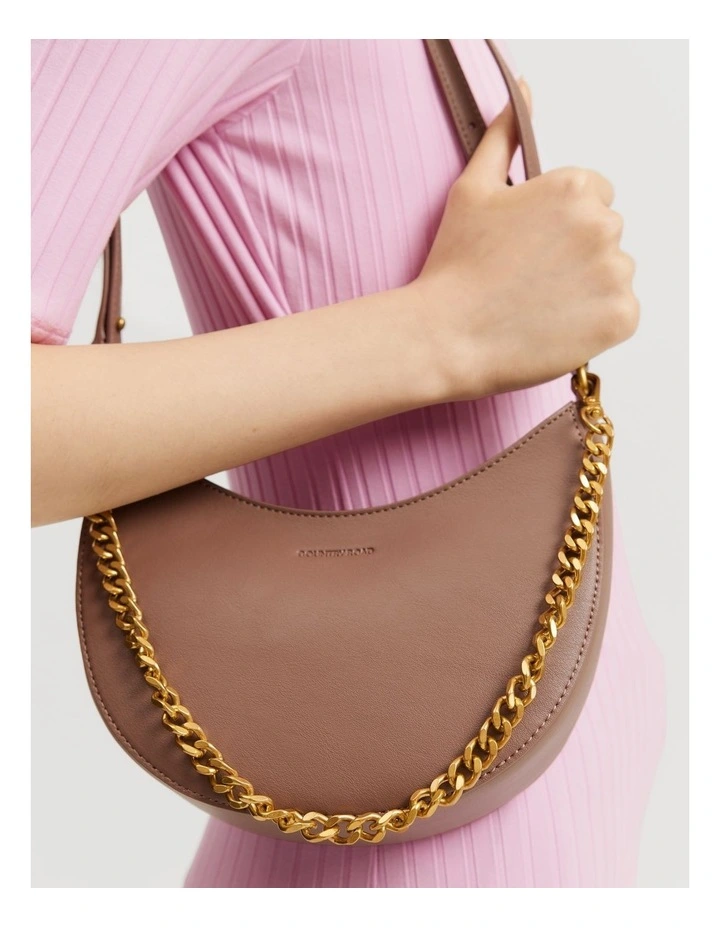 Chain Shoulder Bag in Biscuit image 4