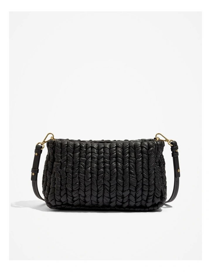 Plaited Shoulder Bag in Black image 1