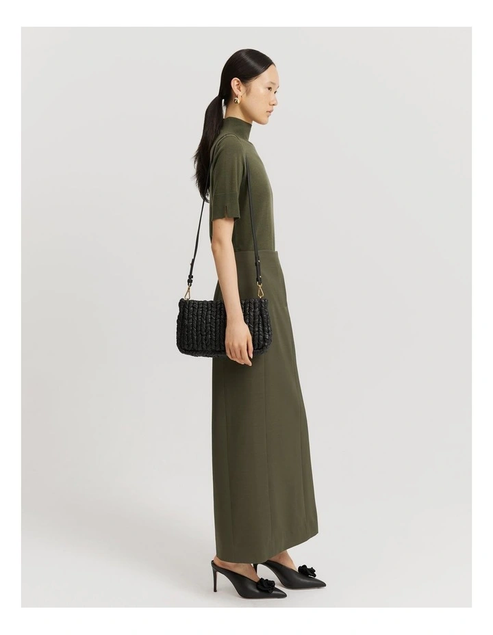 Plaited Shoulder Bag in Black image 2