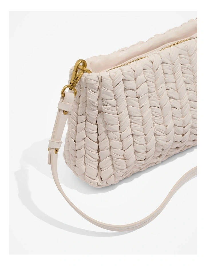 Plaited Shoulder Bag in Cloud image 3