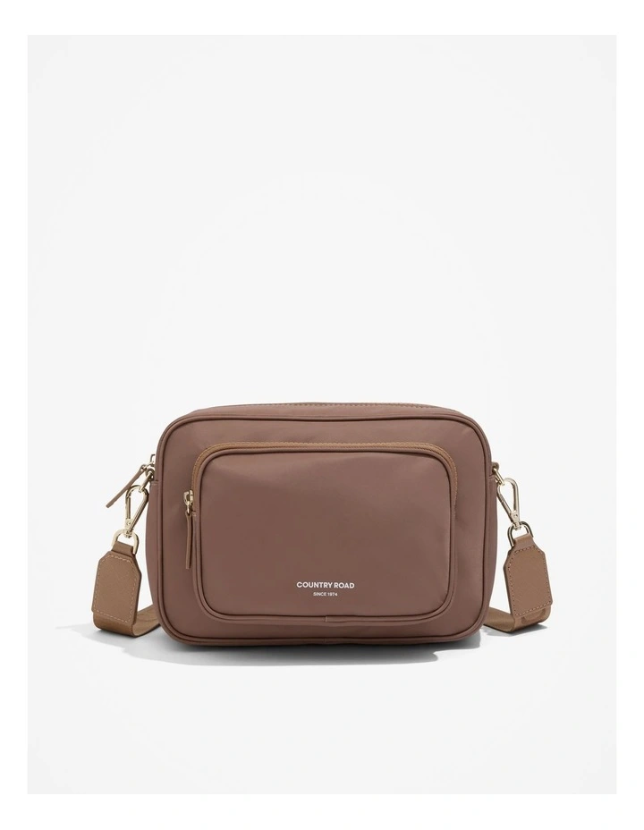 Recycled Polyester Soft Crossbody Bag in Biscuit image 1