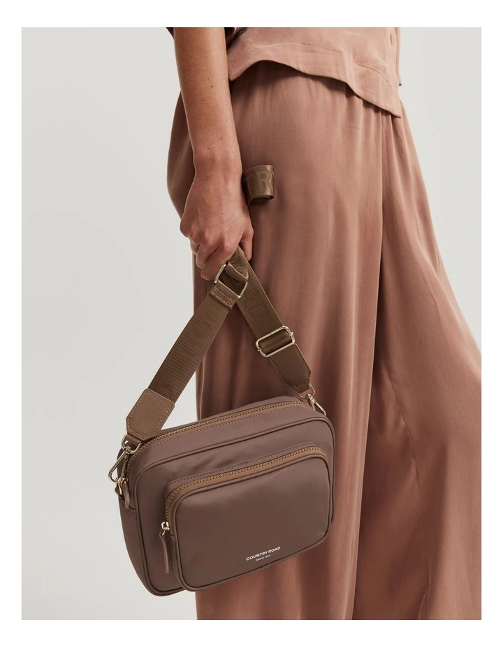 Recycled Polyester Soft Crossbody Bag in Biscuit image 2