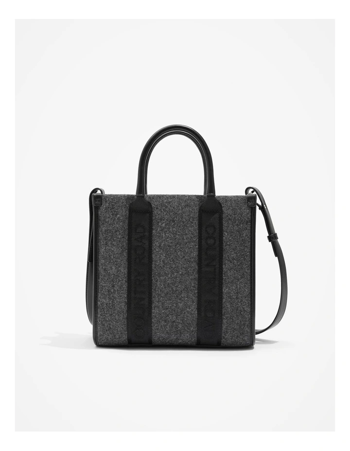 Felt Mini Shopper Bag in Black image 1