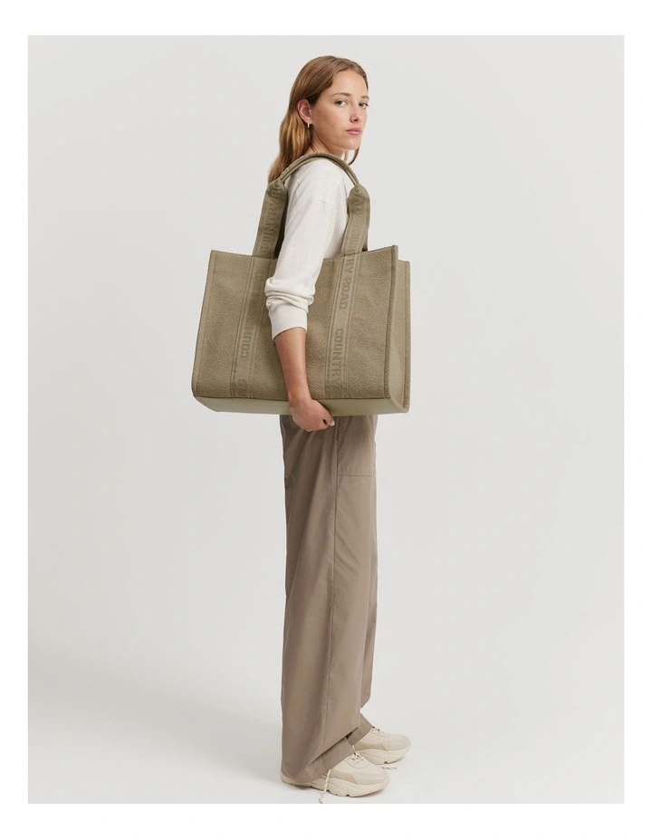 Fabric Branded Tote in Fawn image 2