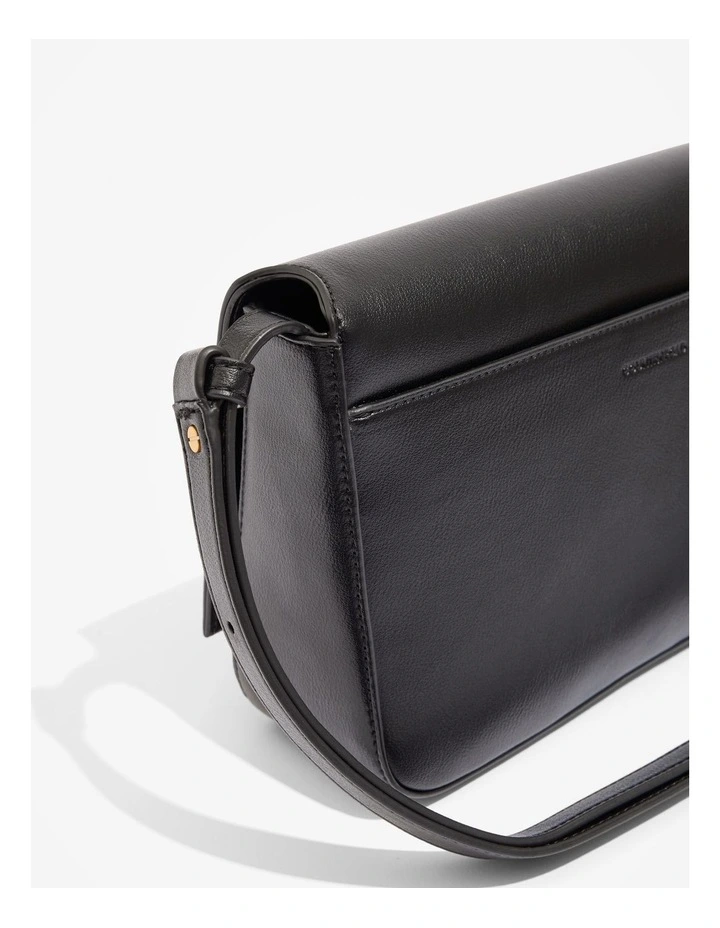 Foldover Pouch Bag in Black image 3