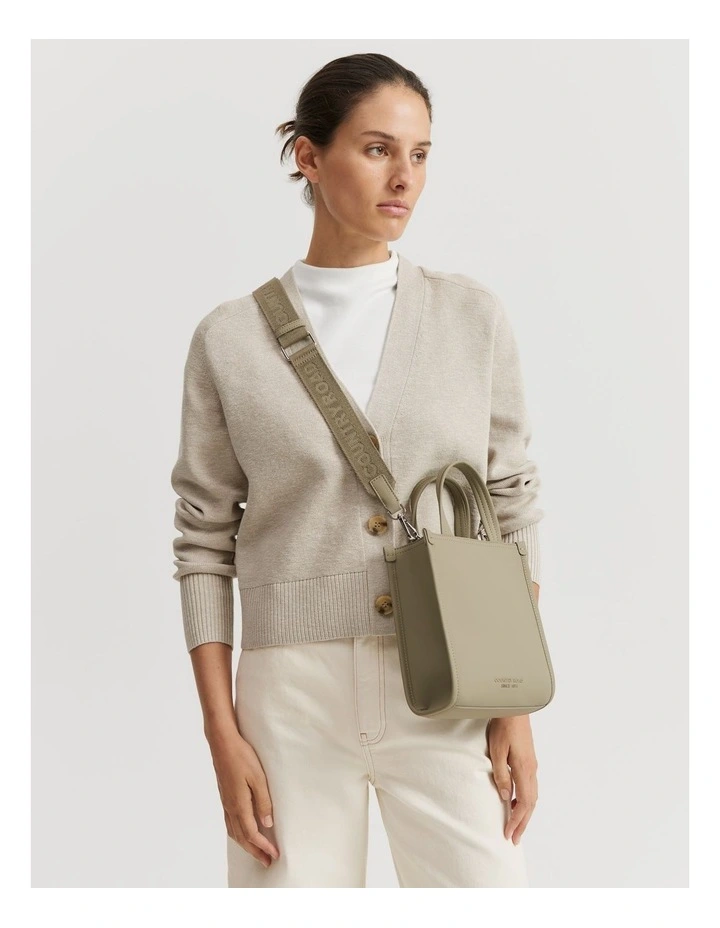 Coated Mini Shopper in Sicilian Olive image 2
