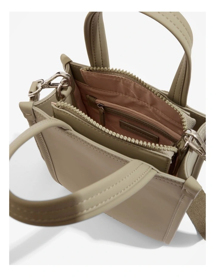 Coated Mini Shopper in Sicilian Olive image 3