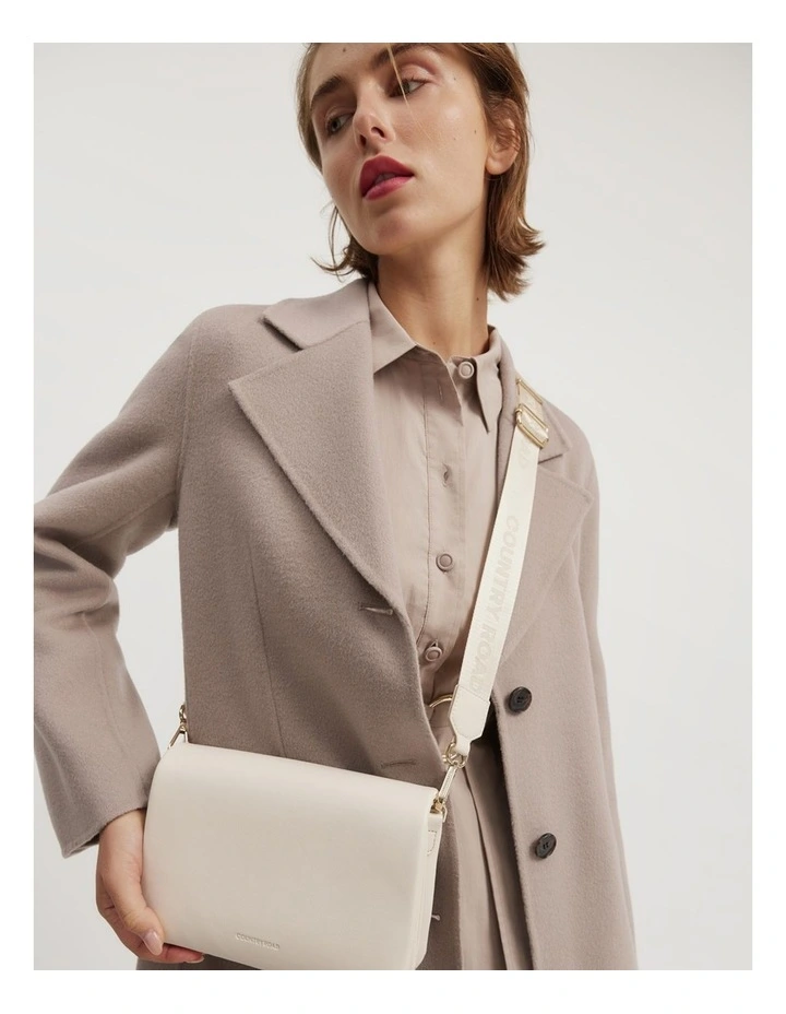 Flap Detail Crossover Bag in Antique White image 2