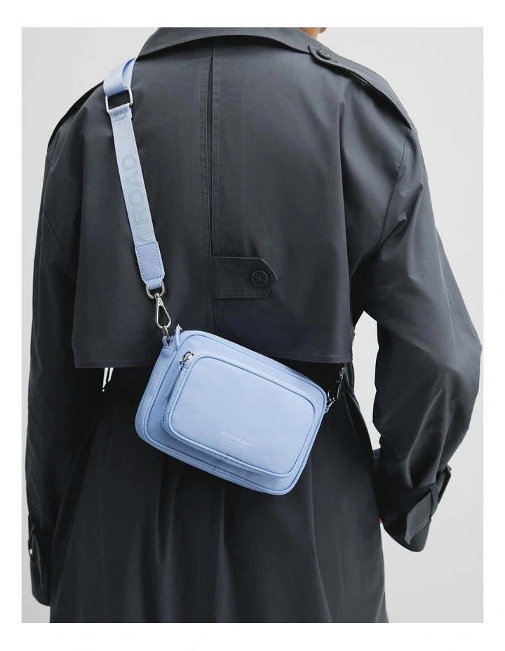 Recycled Polyester Mini Soft Crossbody Bag in Sky Blue image 2