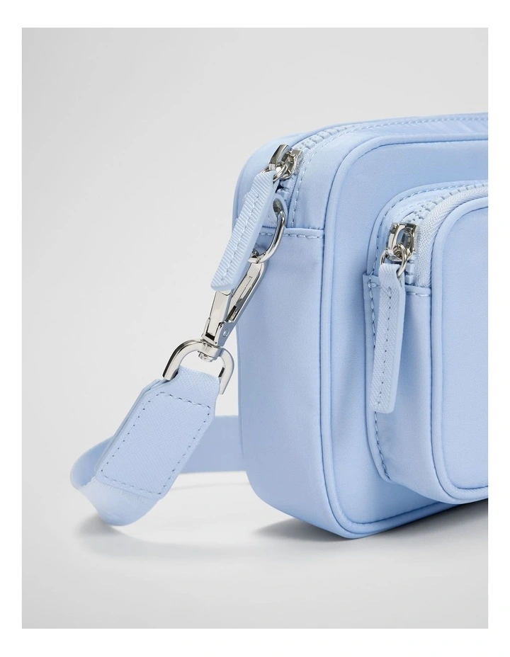 Recycled Polyester Mini Soft Crossbody Bag in Sky Blue image 4