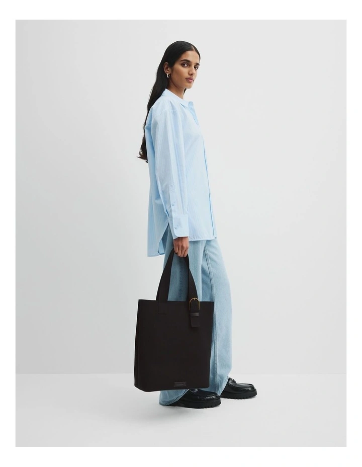 North South Knit Shopper in Black image 2