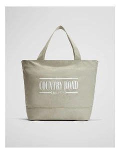 Australian Cotton Printed Heritage Shopper in Dark Pistachio