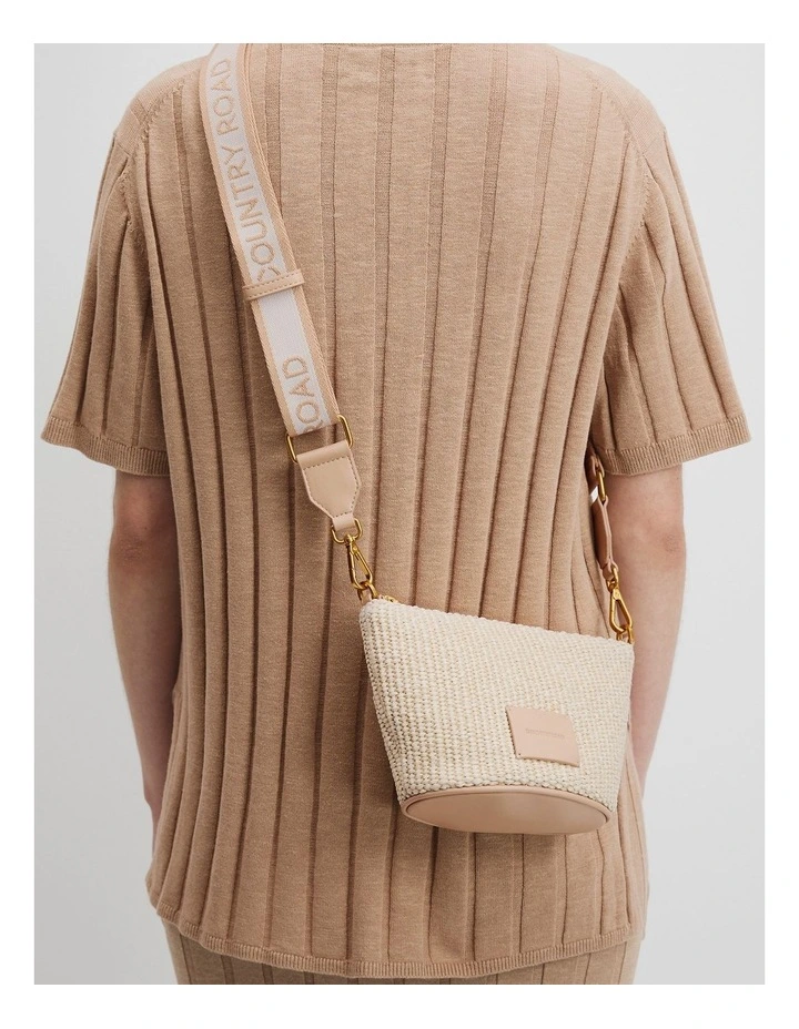 Basket Crossbody Bag in Latte image 2