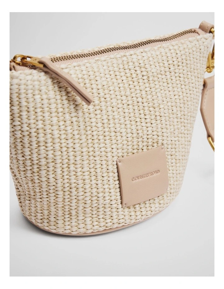 Basket Crossbody Bag in Latte image 3