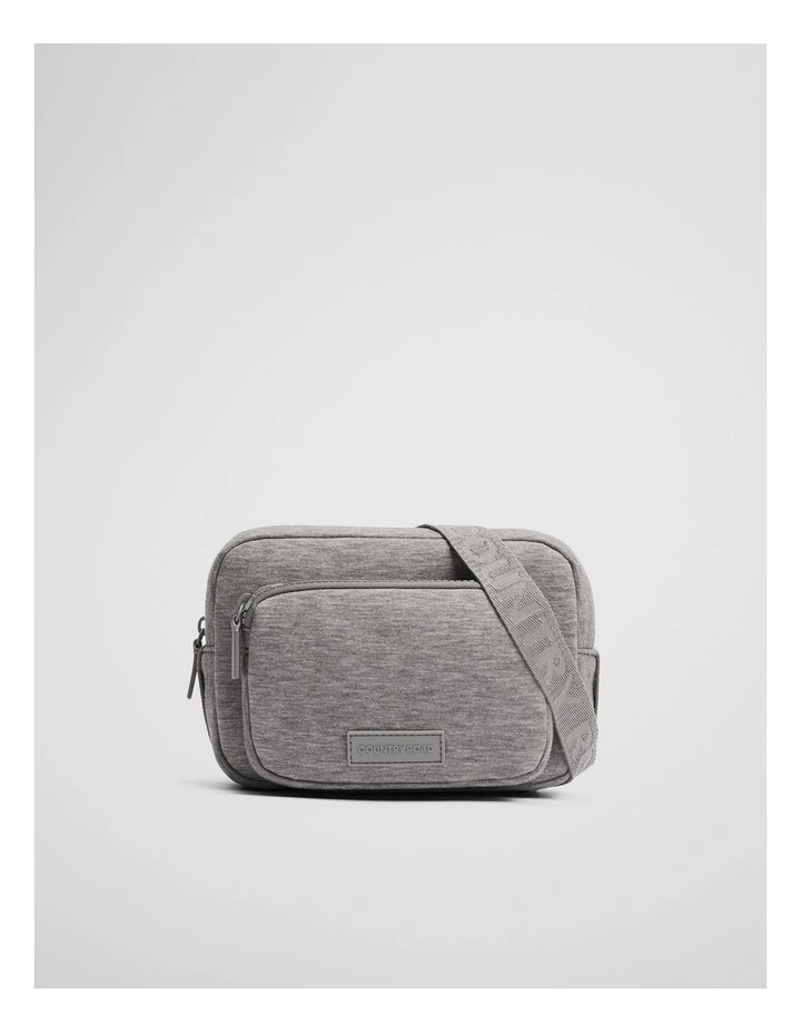 Neoprene Zip Pouch Crossbody Bag in Grey Marle image 1