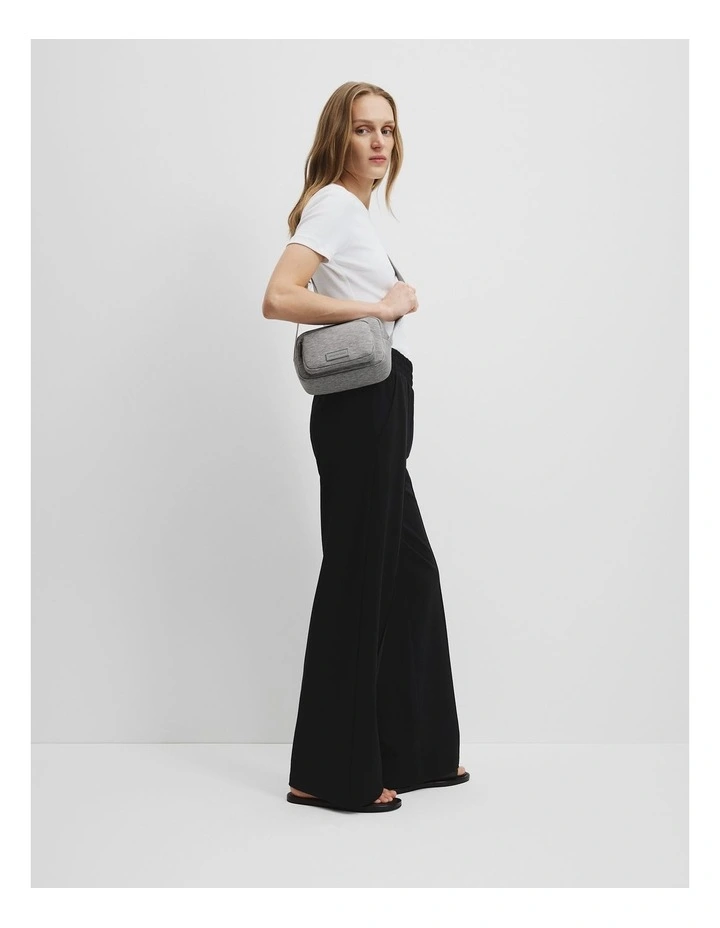 Neoprene Zip Pouch Crossbody Bag in Grey Marle image 2
