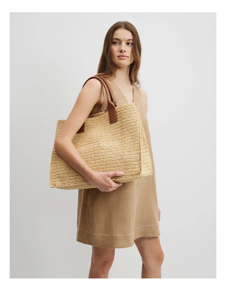 Large Straw Shopper in Natural image 2