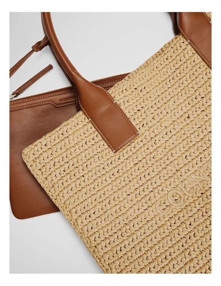 Large Straw Shopper in Natural image 3