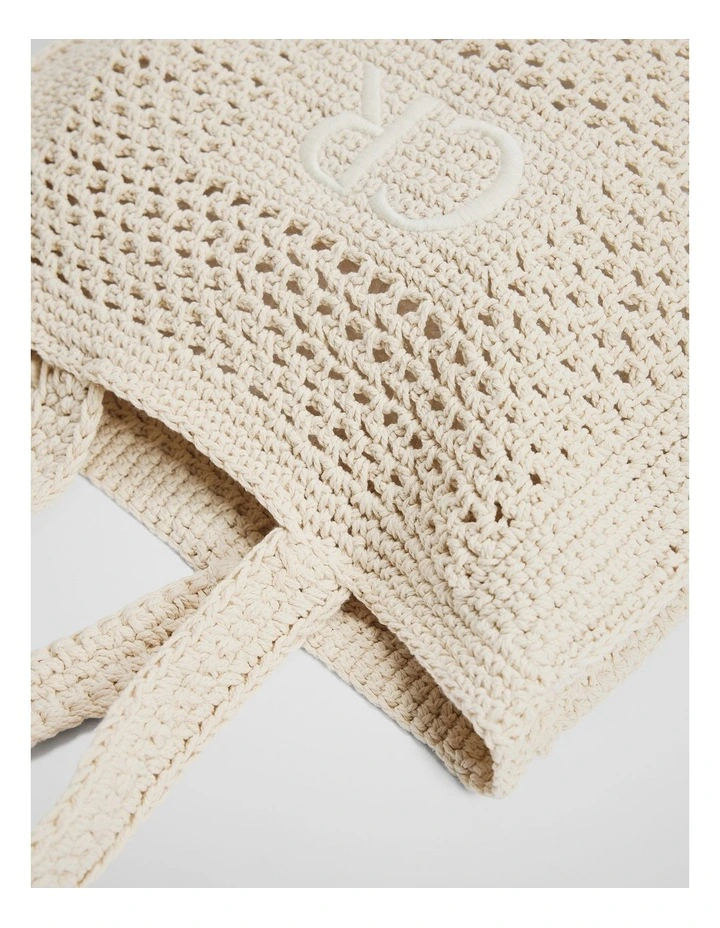 Macrame Shopper in Sand image 3