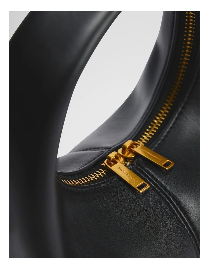 Mini Hobo Crossbody Bag in Black image 4