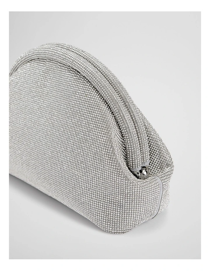 Sparkle Frame Clutch in Silver image 3