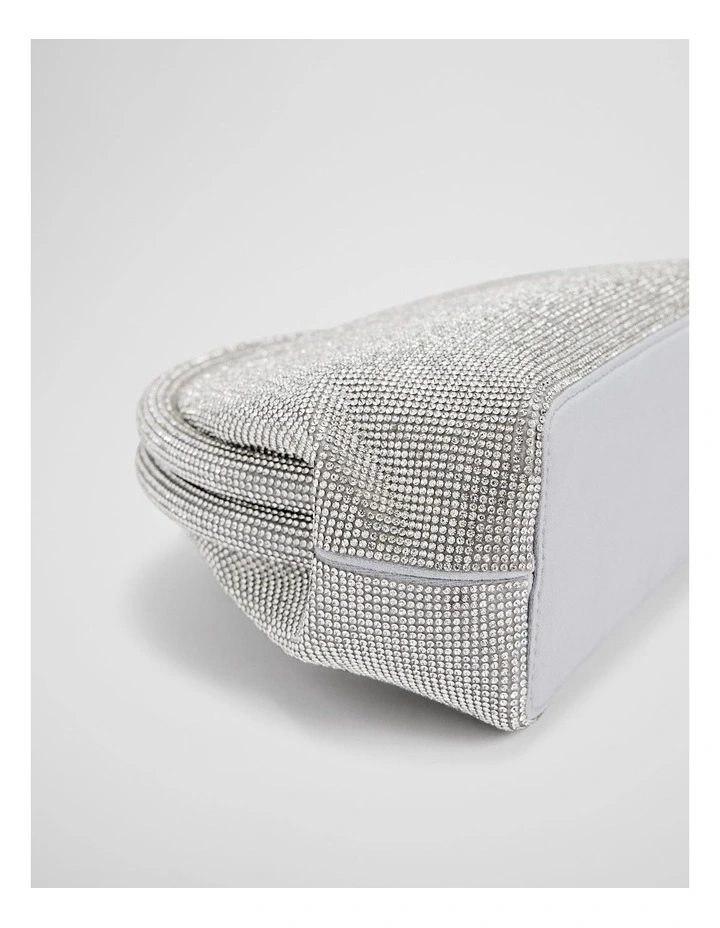 Sparkle Frame Clutch in Silver image 4