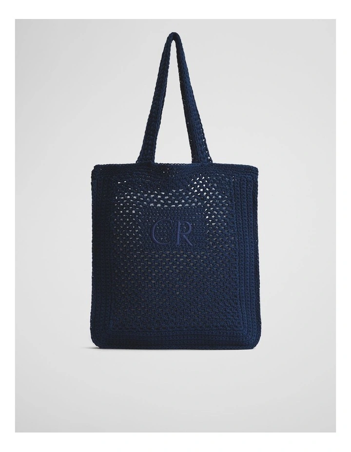 Macrame Shopper in Navy image 1