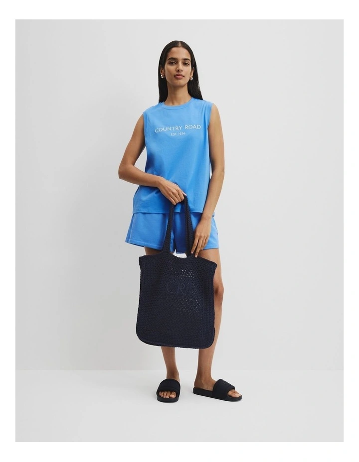 Macrame Shopper in Navy image 2