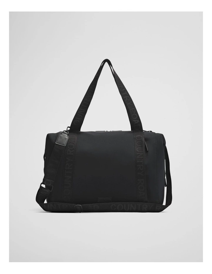 Neoprene Zip Top Travel Tote in Black image 1