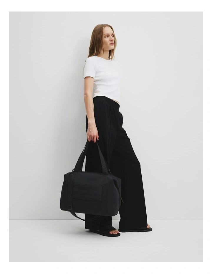 Neoprene Zip Top Travel Tote in Black image 2