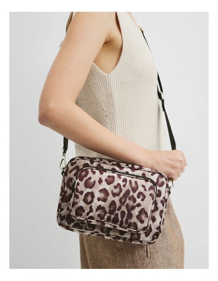Recycled Polyester Soft Crossbody Bag in Leopard image 2