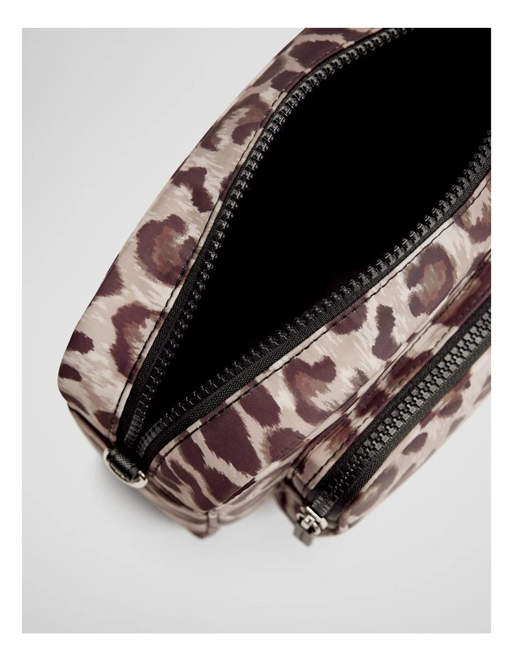 Recycled Polyester Soft Crossbody Bag in Leopard image 4