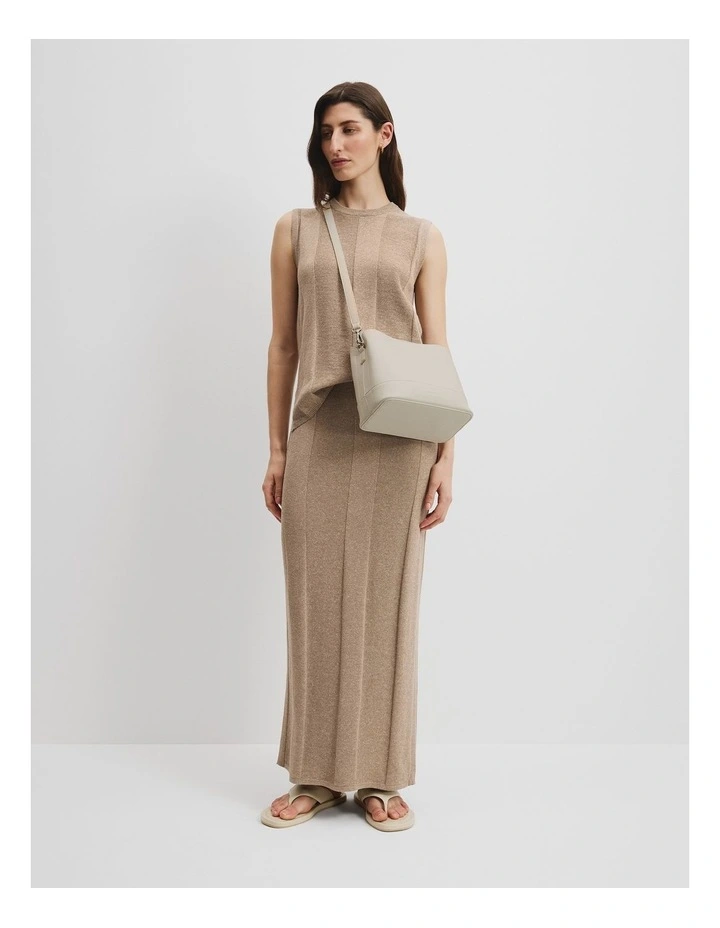 Zip Top Bucket Bag in Oyster image 2