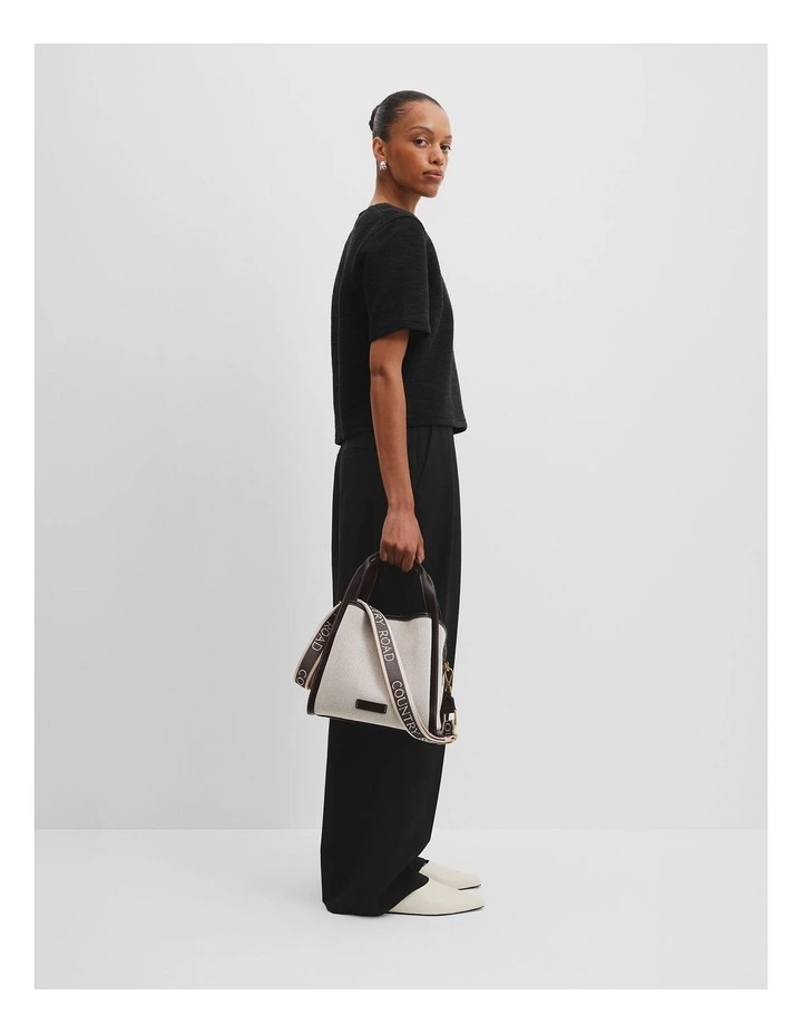Middle Zip Crossbody Bag in Black image 2