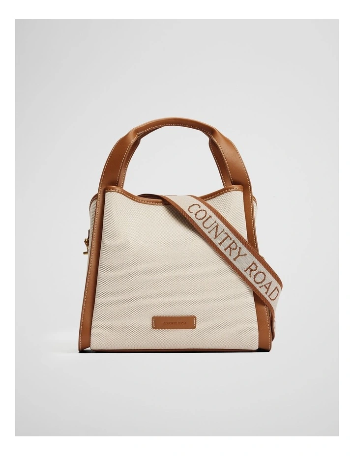 Middle Zip Crossbody Bag in Tan image 1