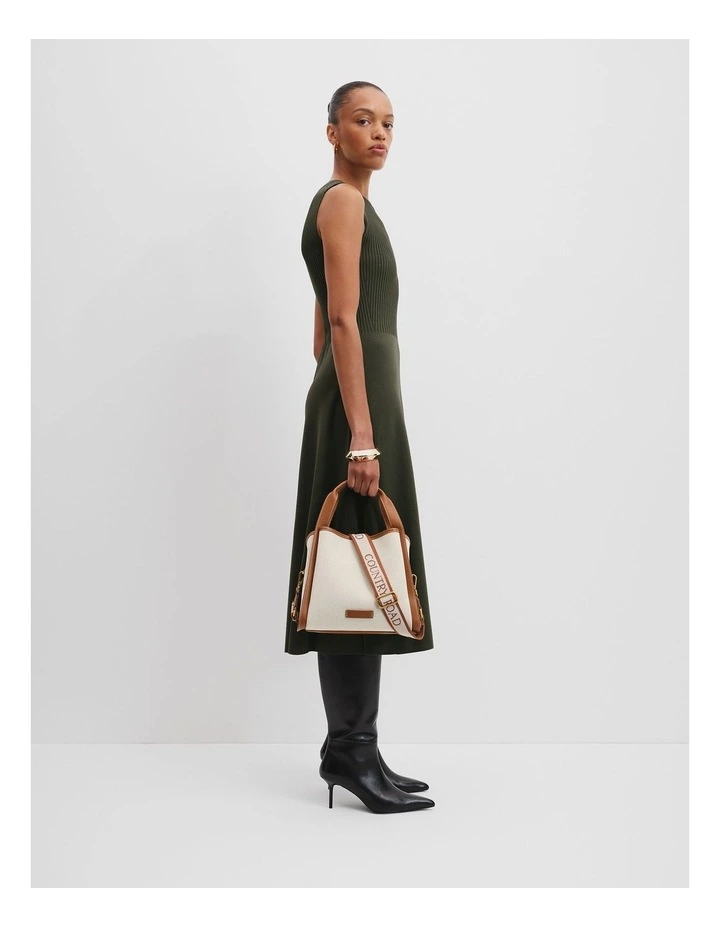 Middle Zip Crossbody Bag in Tan image 2