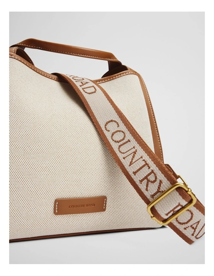 Middle Zip Crossbody Bag in Tan image 4