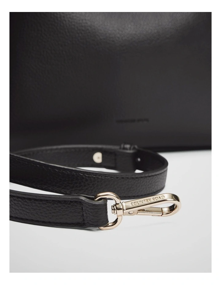 Middle Zip Crossbody Bag in Black image 4