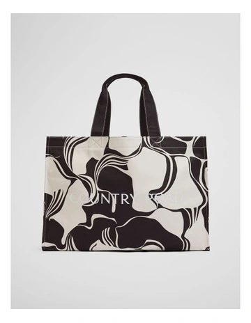 Reversible Print Tote Bag in Black