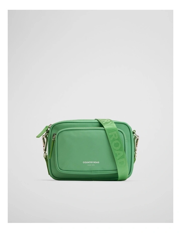Recycled Polyester Mini Soft Crossbody Bag in Jade Green image 1