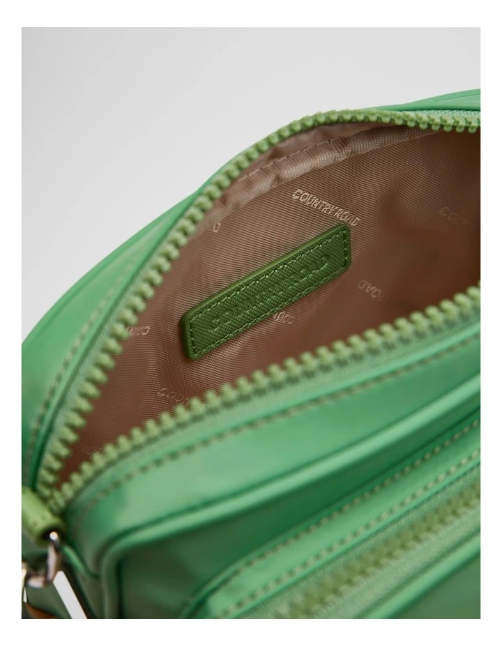 Recycled Polyester Mini Soft Crossbody Bag in Jade Green image 3