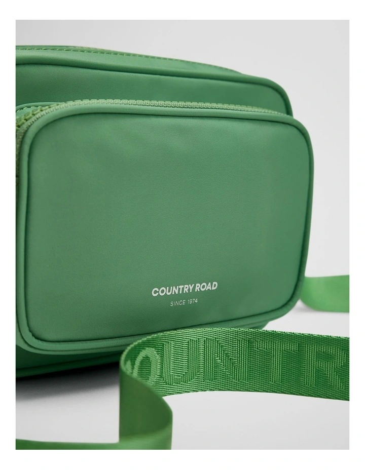 Recycled Polyester Mini Soft Crossbody Bag in Jade Green image 4