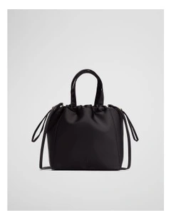 Ava Satin Mini Tote in Black