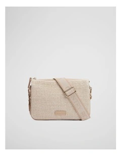 Woven Tri Crossbody Bag in Latte