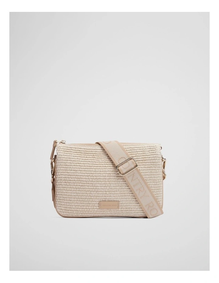 Woven Tri Crossbody Bag in Latte image 1