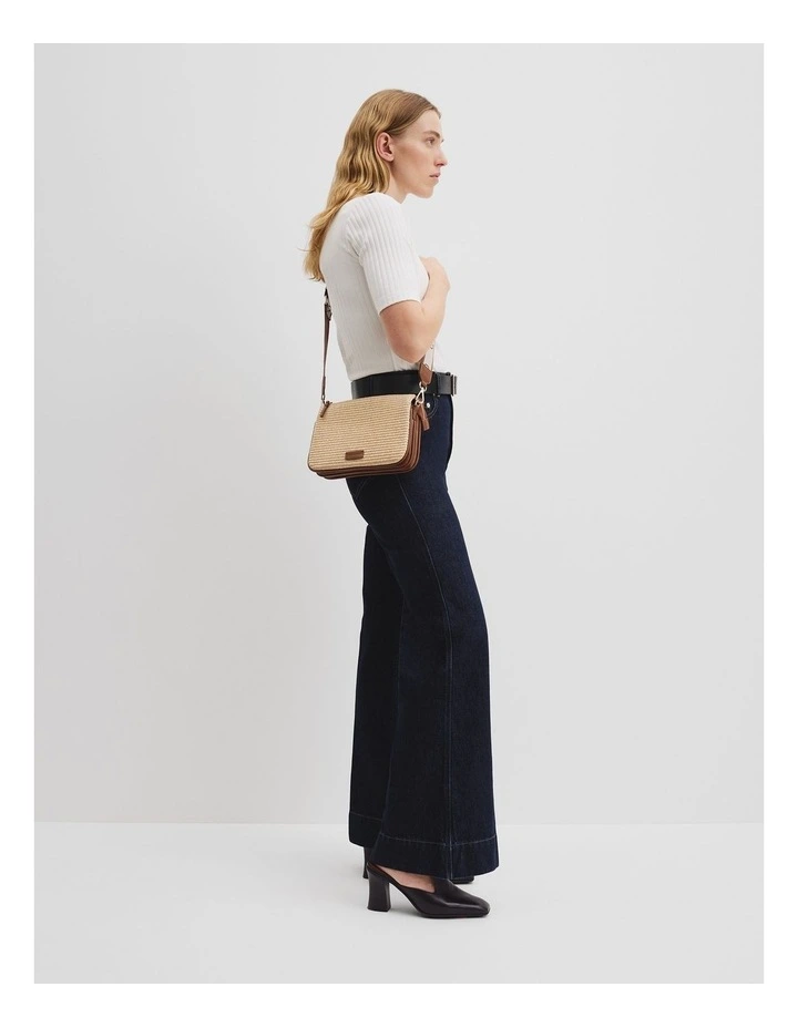 Woven Tri Crossbody Bag in Tan image 2