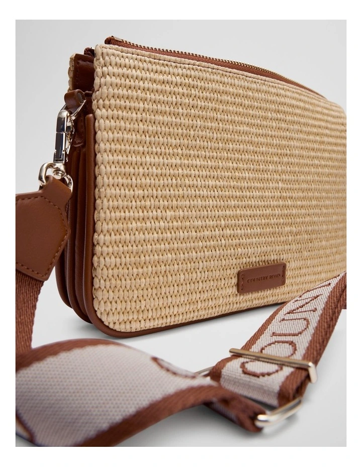 Woven Tri Crossbody Bag in Tan image 3