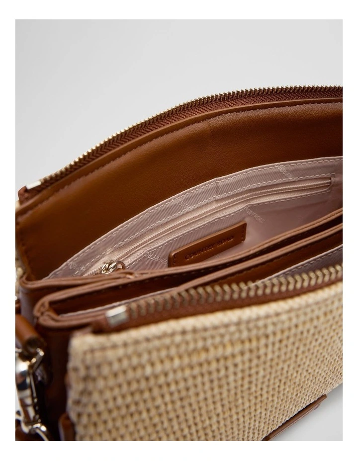 Woven Tri Crossbody Bag in Tan image 4