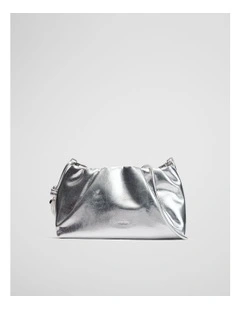 Gathered Pouch Bag in Silver
